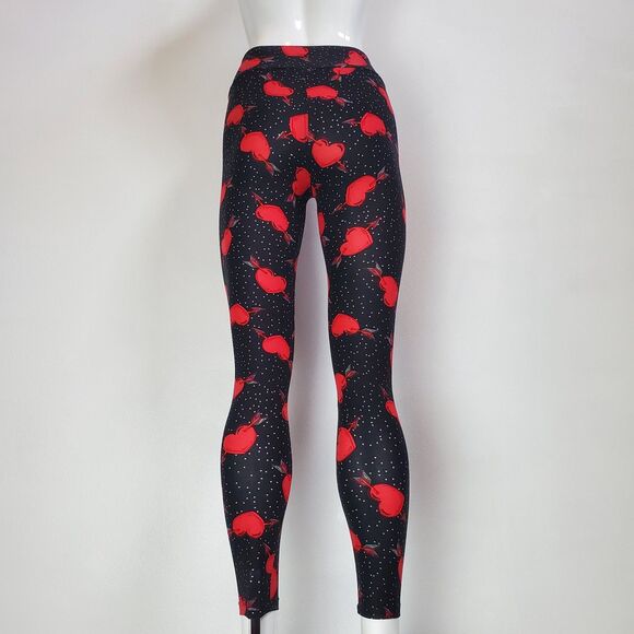 NEW LuLaRoe Valentine's Black Red Heart Leggings - Picture 3 of 9